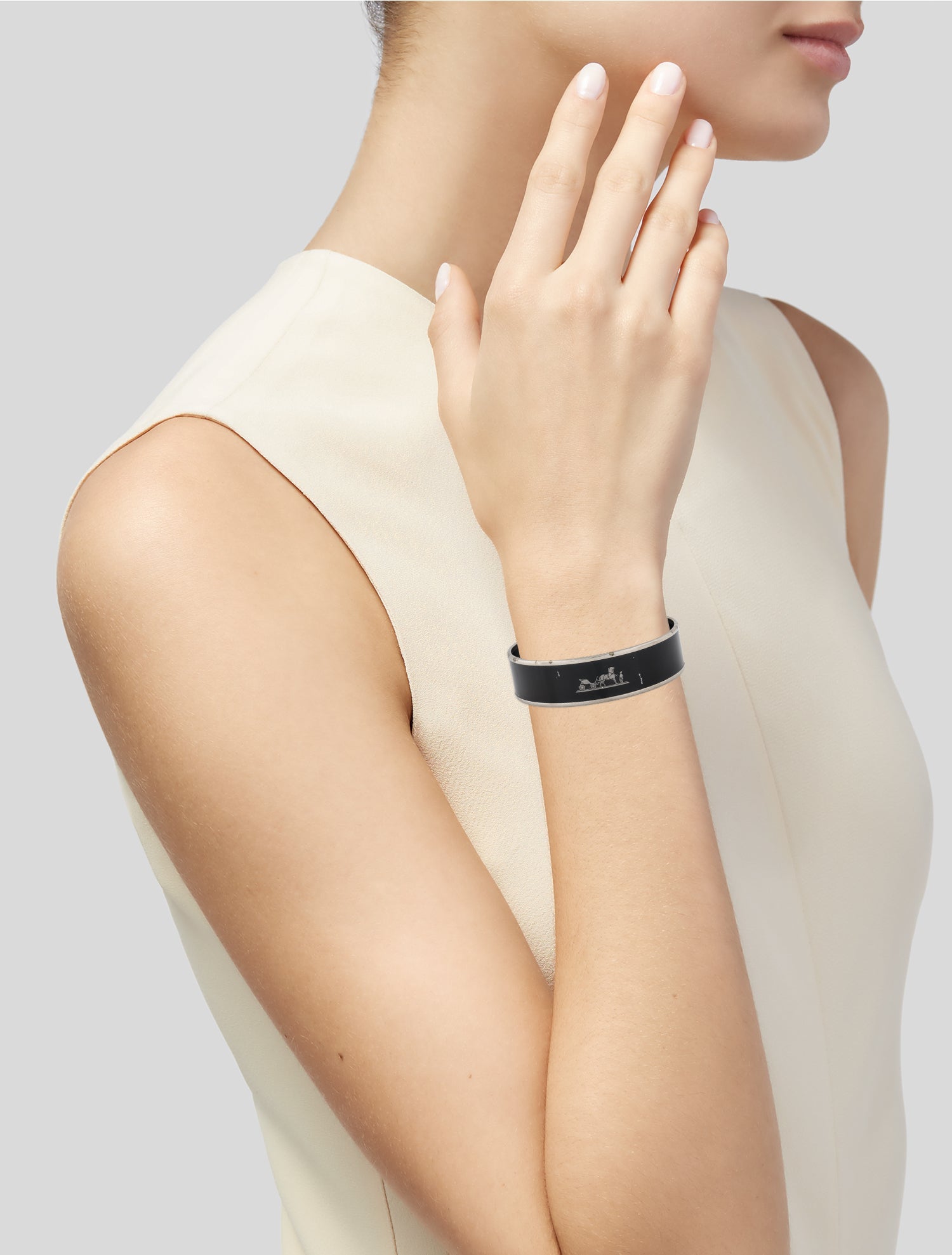 Hermès Calèche Wide Enamel Bracelet